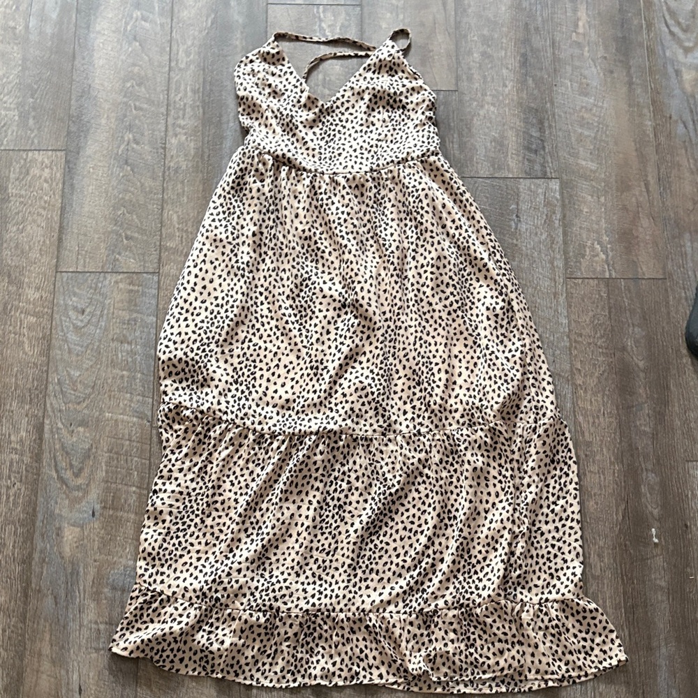 Cupshe Spotted Tan Maxi Dress